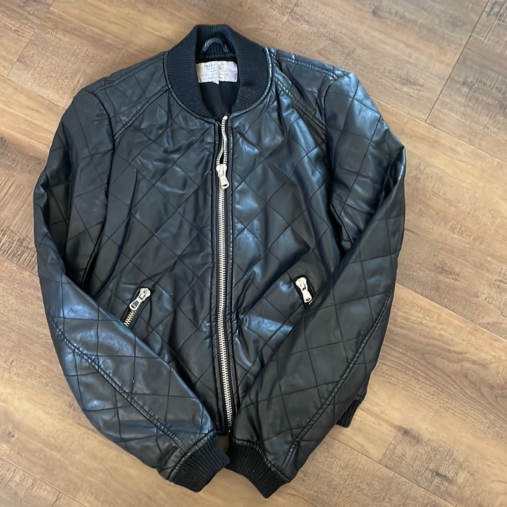 Zara genuine leather jacket